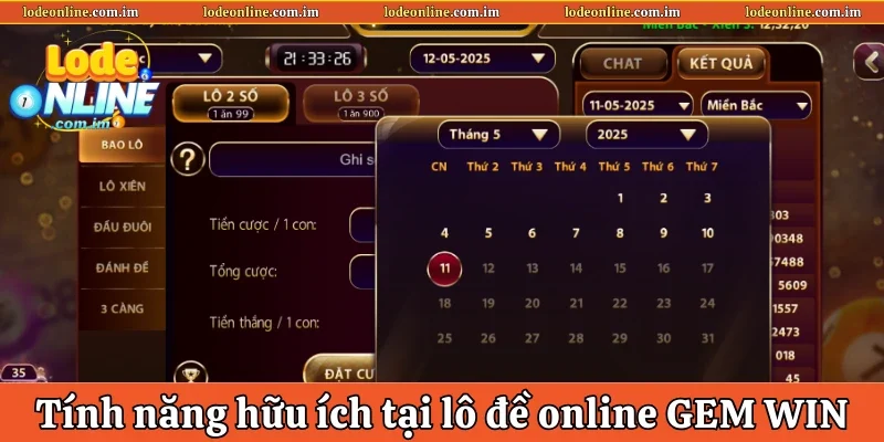 Tính năng hữu ích tại lô đề online GEM WIN